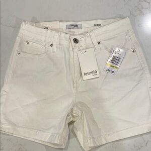Kensie White High-Waisted Jean Style Shorts